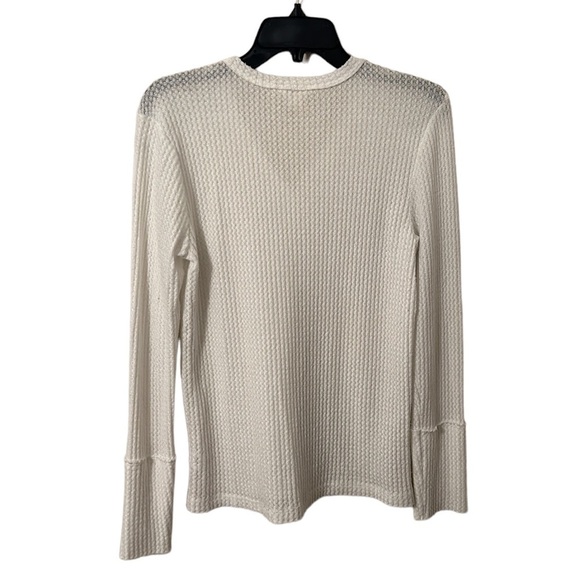 Caslon Women’s White Buttoned V-Neck Long Sleeve Top Size M - Picture 4 of 5